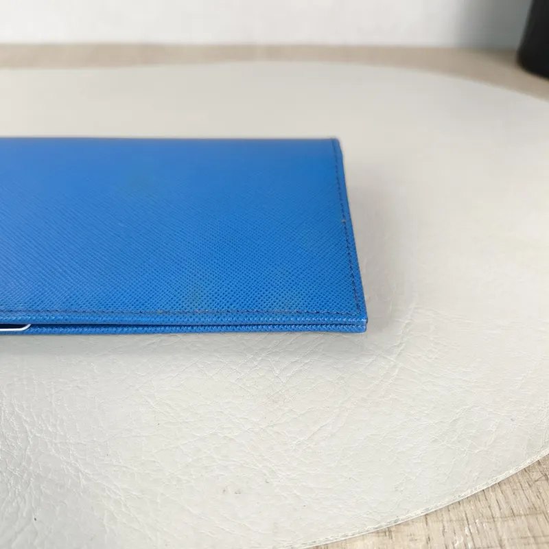 PRADA Wallet Wallet Blue Calfskin 19 × 2.5 × 9 cm — detail view 5 of 9
