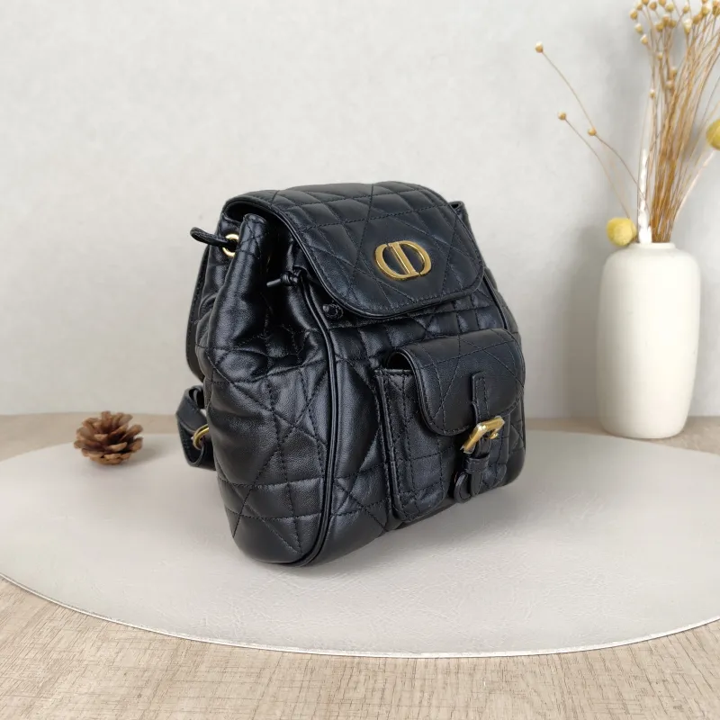 DIOR Backpack Caro Shoulder Bag Black SL ambskin Small18 × 8.5 × 18.5 cm — cover view 3 of 5