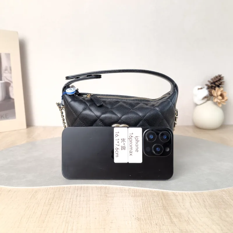 Chanel Crossbody Bag Gold-Tone Hardware Black Grained Calfskin 15.5 × 6 × 12.5 cm — cover view 5 of 5
