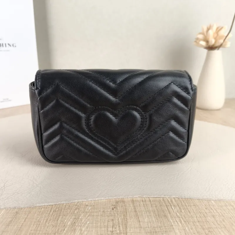 GUCCI Crossbody Bag GG Marmont Mini Marmont Mini Black Calfskin Mini 16.5 × 4.5 × 9.5 cm — cover view 5 of 5