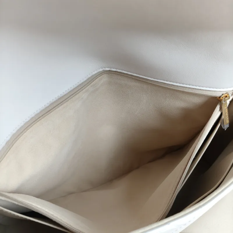 Chanel Top Handle Bag White Calfskin Large 38 × 11 × 27 cm — detail view 1 of 13