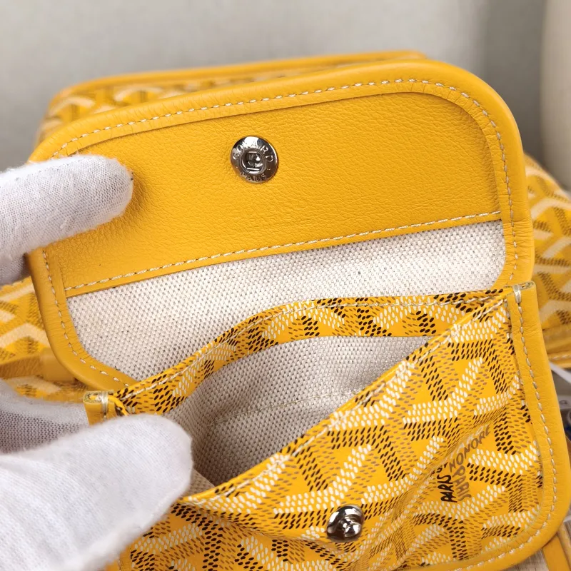 GOYARD Top Handle Bag ANJOU Shopping Tote Yellow PVC Mini 19.5 × 9 × 19.5 cm — detail view 2 of 10