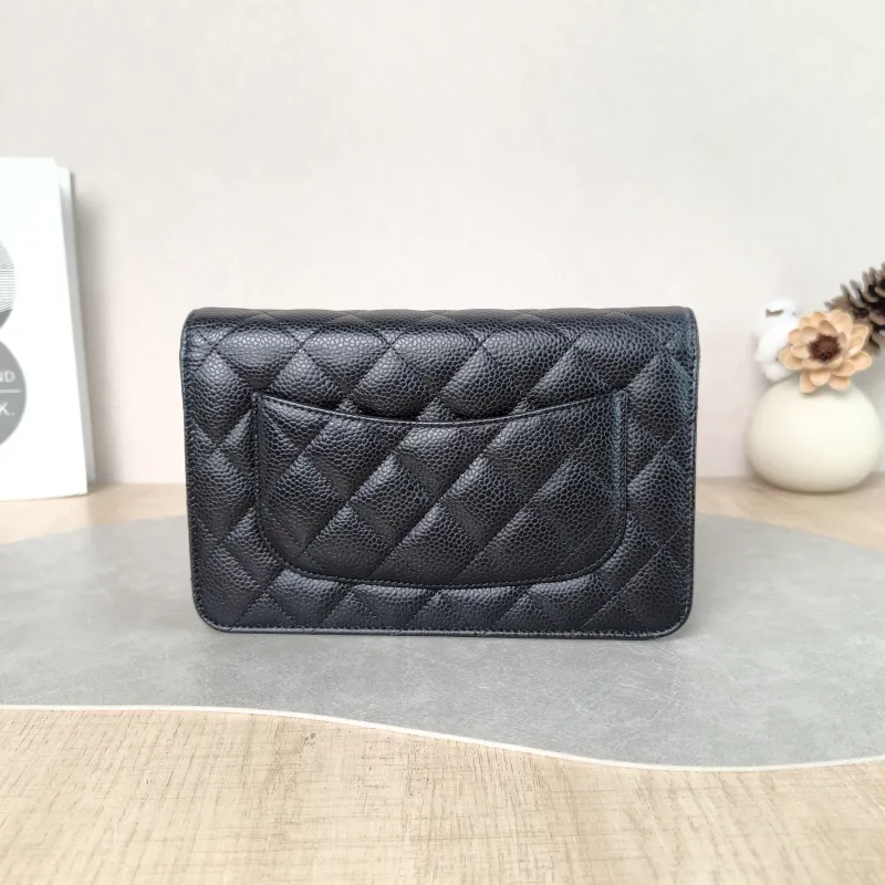 Chanel Crossbody Bag Classic Flap WOC CF WOCWOC Bag Black Grained Calfskin Mini 19.2 × 3.5 × 12.3 cm — cover view 2 of 6