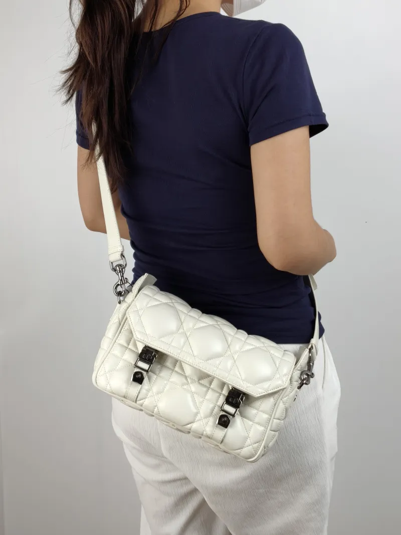 DIOR Crossbody Bag camp Messenger Bag White Calfskin Small 23 × 8 × 15 cm — on-model view 2 of 2
