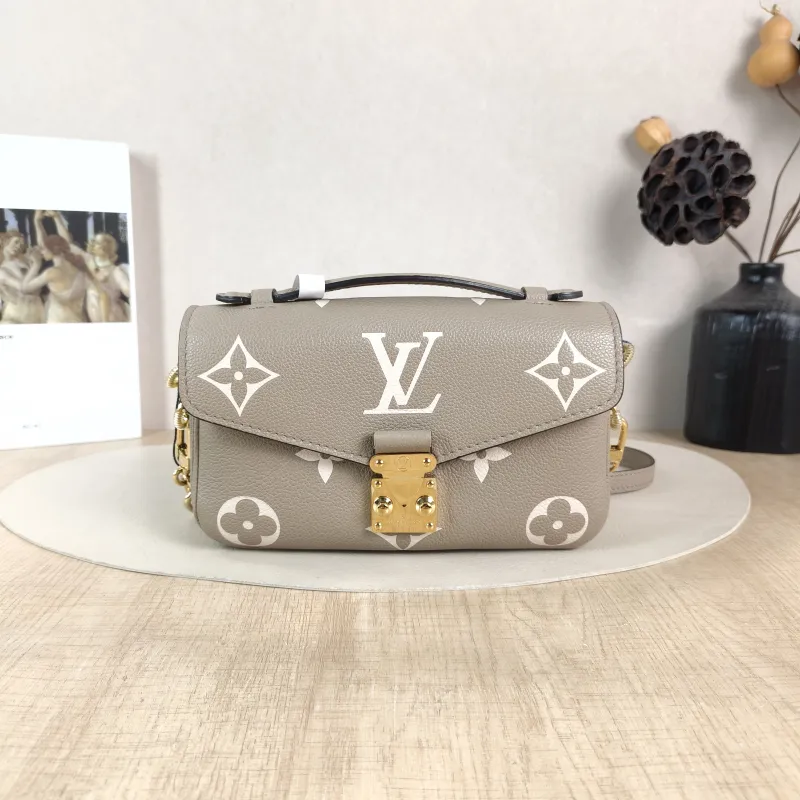 Louis Vuitton Crossbody Bag Pochette Métis East West Monogram Empreinte Embossed Calfskin Small 21.5 × 6 × 13.5 cm