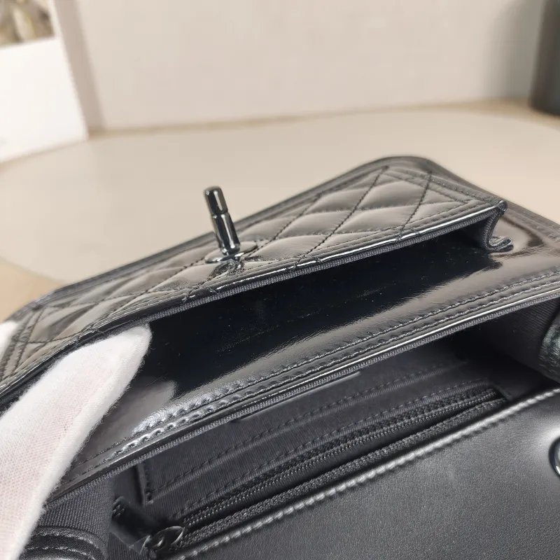 Chanel Crossbody Bag 23s Messenger Bag Black Waxed Leather Mini 19.5 × 6 × 13 cm — detail view 6 of 12