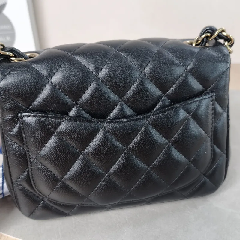 Chanel Crossbody Bag Classic Flap Mini CF Mini Black SL ambskinmini17 × 8 × 13.5 cm — detail view 12 of 15