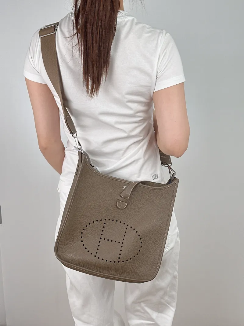 Hermès Crossbody Bag Evelyne 29 29 Taurillon Clemence TC Calfskin Small 29 × 8 × 30 cm W — on-model view 2 of 2