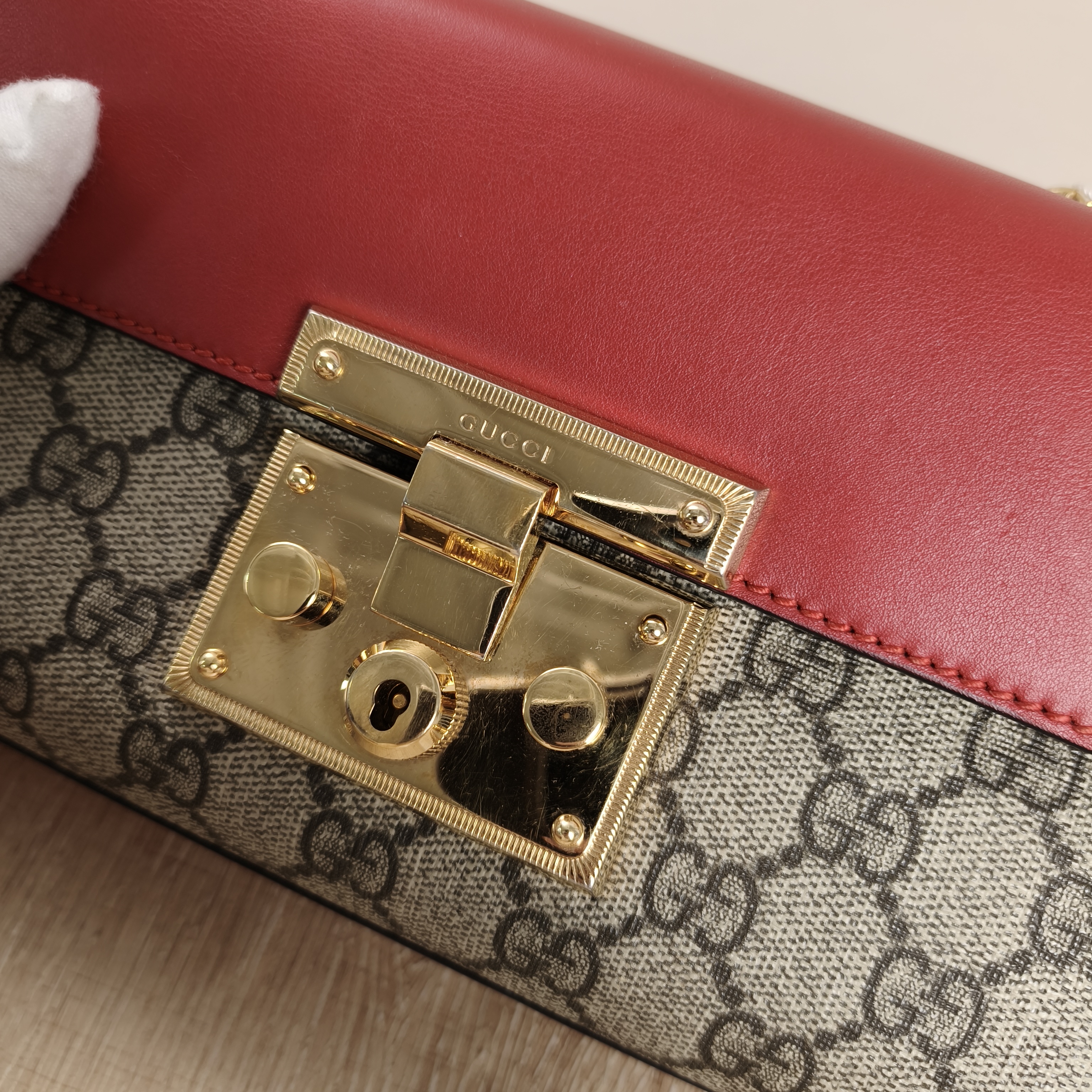 GUCCI Crossbody Bag Padlock Red PVC Small20.5 × 7.5 × 13 cm — cover view 9 of 11