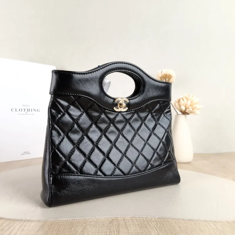 Chanel Crossbody Bag 31Bag Black Waxed Leather Mini 23 × 5.5 × 22 cm — cover view 2 of 5