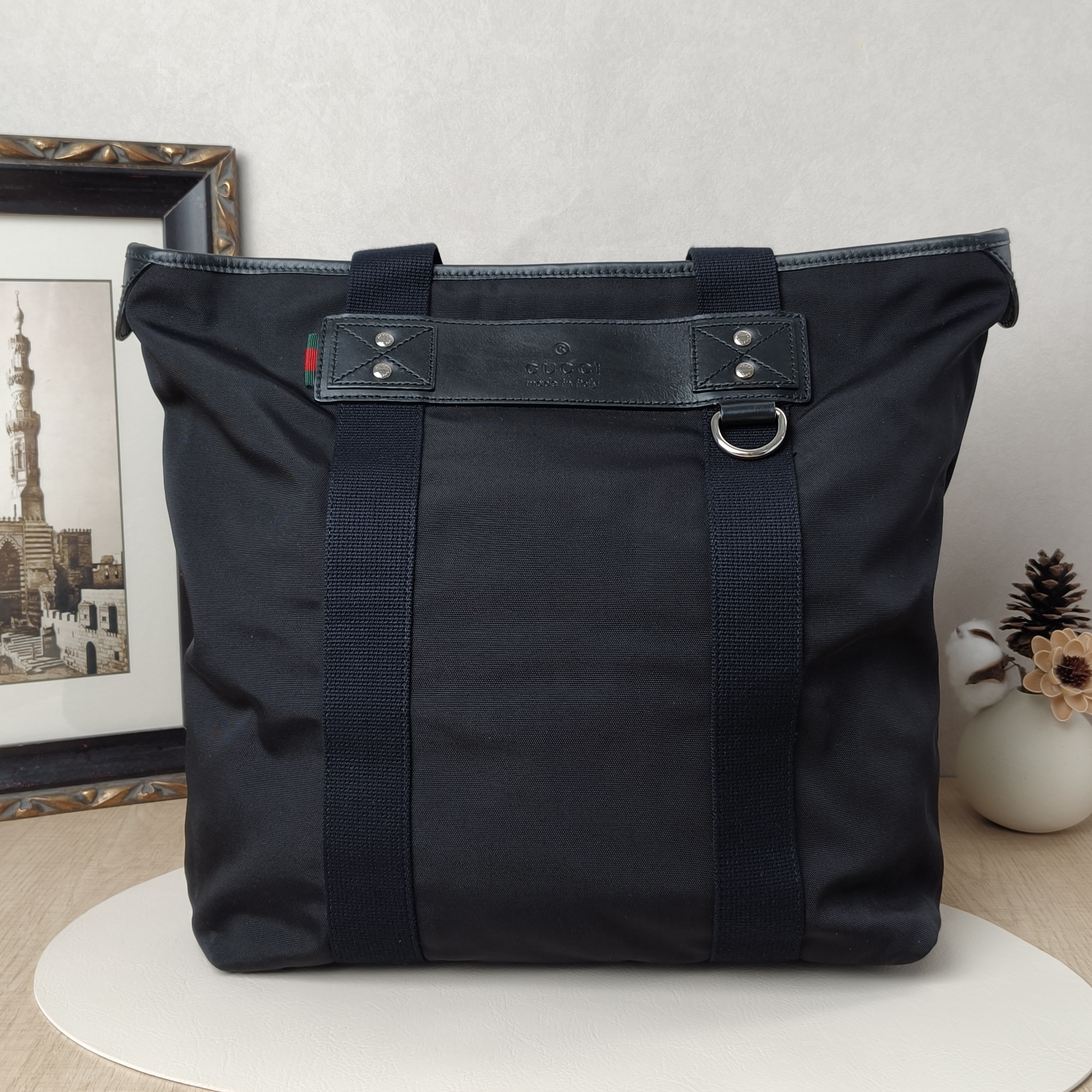 GUCCI Tote Bag Black Canvas · 34*38