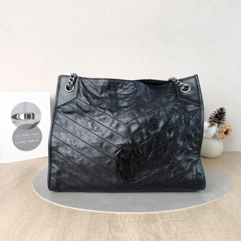 SAINT LAURENT Shoulder Bag NIKI SHOPPING Shopping Tote Black Calfskin Medium33 × 11.5 × 27 cm