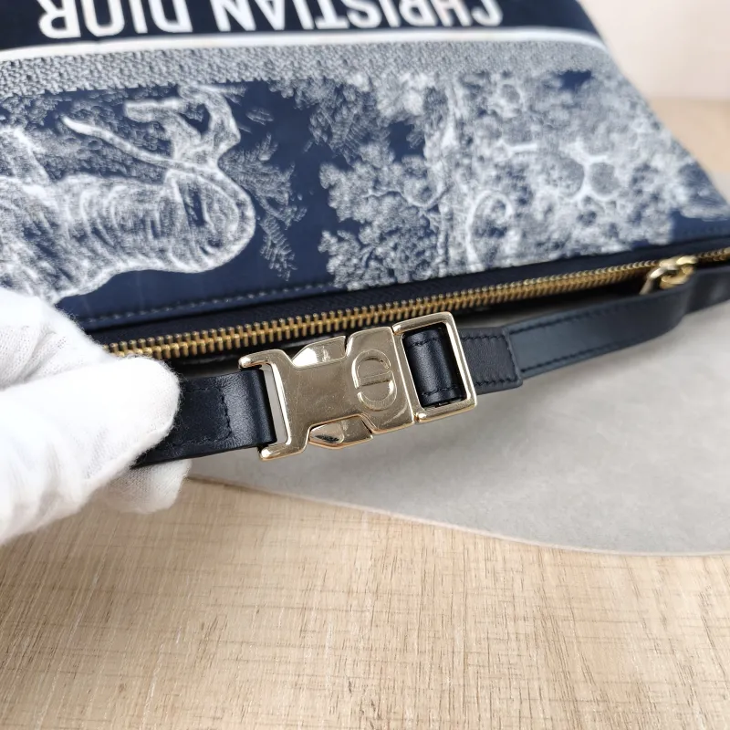 DIOR Top Handle Bag Travel Nomad Collection · White Blue Medium 22 × 9.5 × 13 cm — detail view 8 of 13