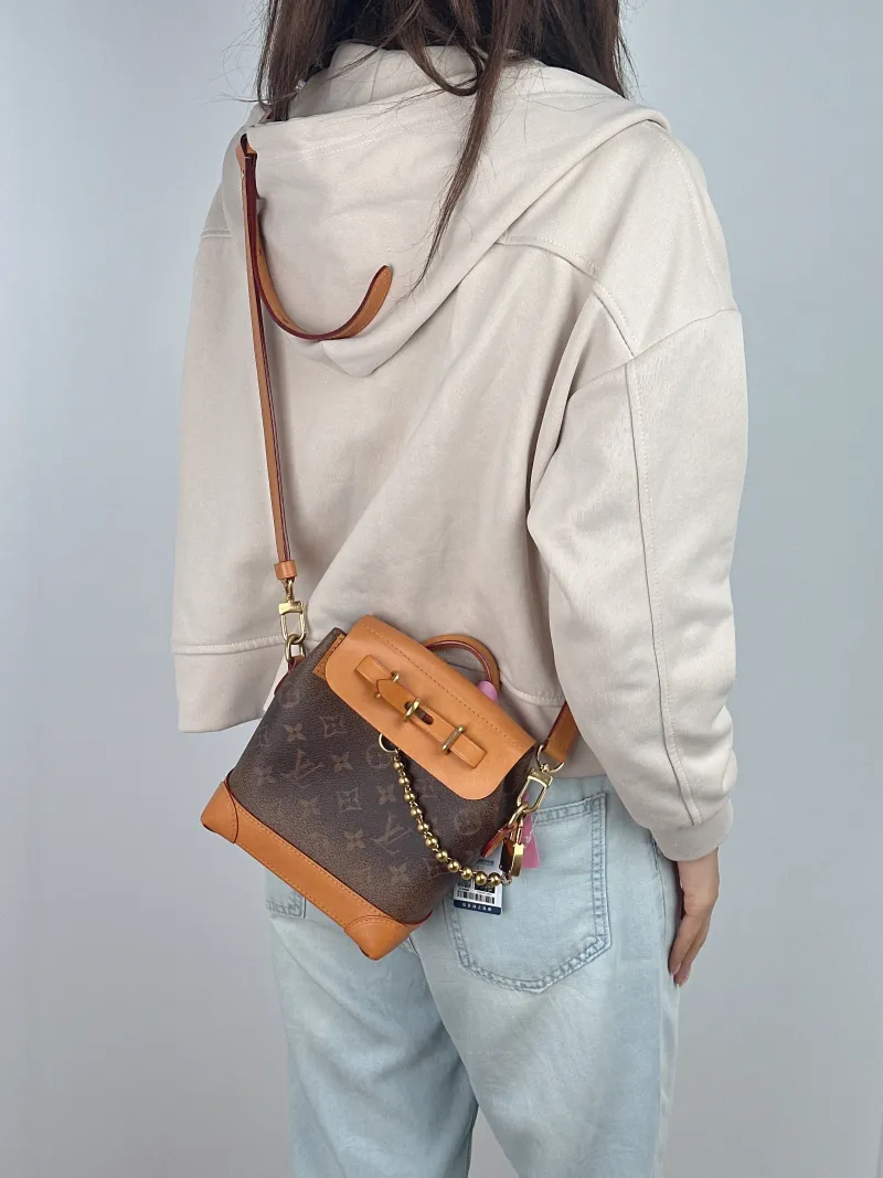 Louis Vuitton Crossbody Bag Steamer 15 Shoulder Bag Brown PVC · Calfskin One Size 16.5 × 8.5 × 20 cm — on-model view 1 of 2