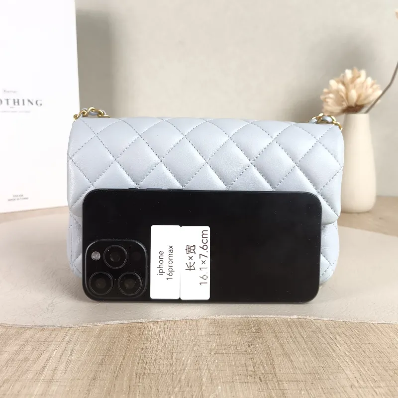 Chanel Crossbody Bag cf Blue Lambskin 20 × 6.5 × 12 cm Microchip Edition — cover view 4 of 5