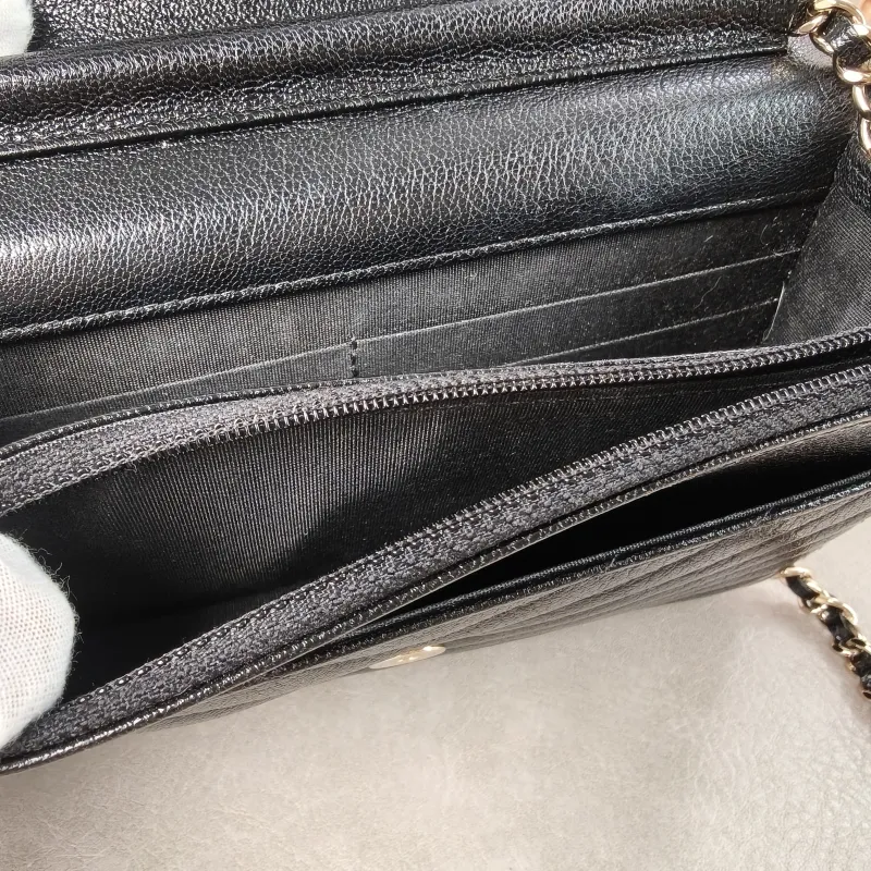 Chanel Crossbody Bag Classic Flap WOC CF WOCWOC Bag Black Calfskinmini19.2 × 3.5 × 12.3 cm — detail view 2 of 12