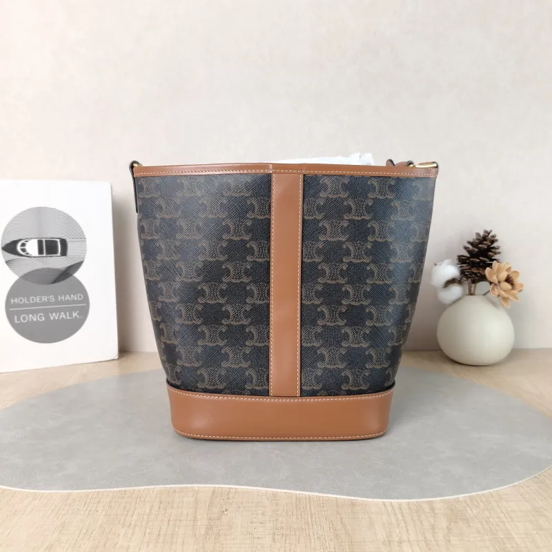 CELINE Crossbody Bag Triomphe Bucket Bag Monogram PVC Small 22 × 13 × 26 cm — cover view 4 of 5