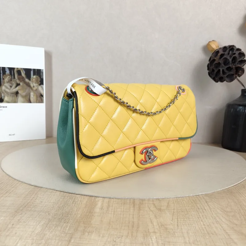 Chanel Crossbody Bag Classic Flap CF Yellow · Lambskin Medium 25.5 × 6.5 × 15.5 cm 23 — cover view 2 of 6