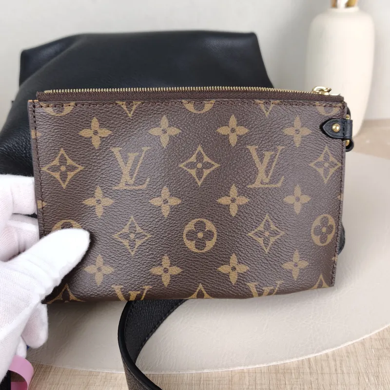 Louis Vuitton Shoulder Bag Low Key Hobo Shoulder Bag Black Calfskin Small 24 × 16 × 28 cm — detail view 8 of 12