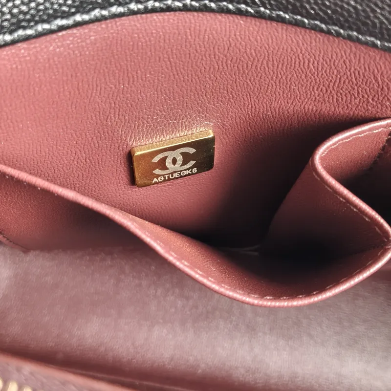 Chanel Top Handle Bag Coco Handle​ Black Grained Calfskin Medium 29 × 12 × 18 cm — detail view 13 of 13