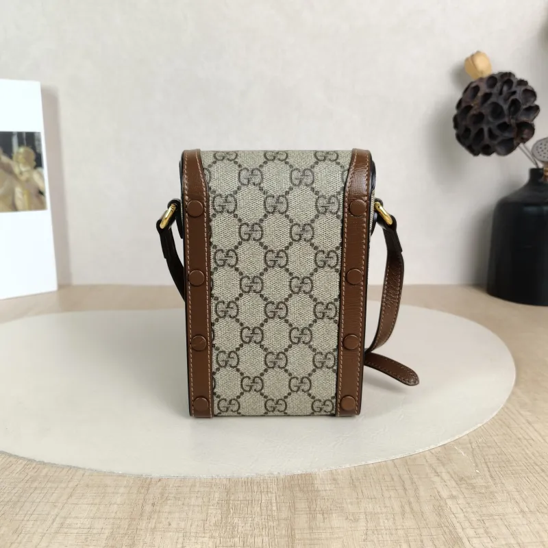 GUCCI Crossbody Bag Horsebit 1955Collection Mini Monogram PV Cmini11.5 × 4 × 17 cm — cover view 5 of 5