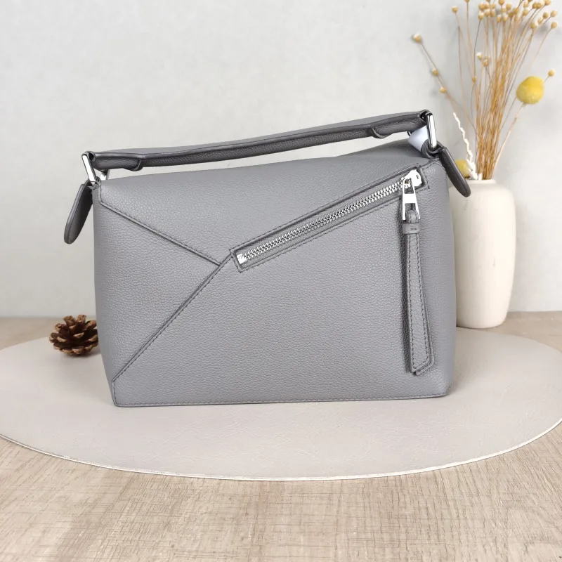 LOEWE Crossbody Bag Puzzle Grey CC alfskin Small24 × 10.5 × 16.5 cm — cover view 4 of 5