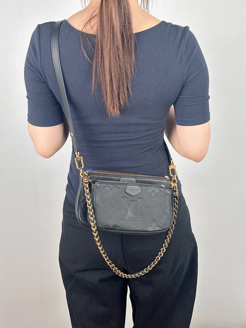 Louis Vuitton Crossbody Bag Multi Pochette Accessoires Black Calfskin Small25 × 4.5 × 14.5 cm — on-model view 1 of 2