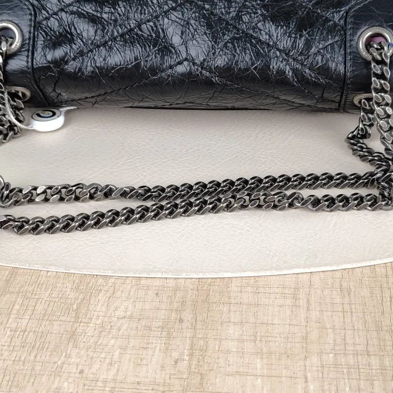 SAINT LAURENT Crossbody Bag Niki Black Waxed Leather Calfskin Small 21 × 7.5 × 16 cm — detail view 8 of 13