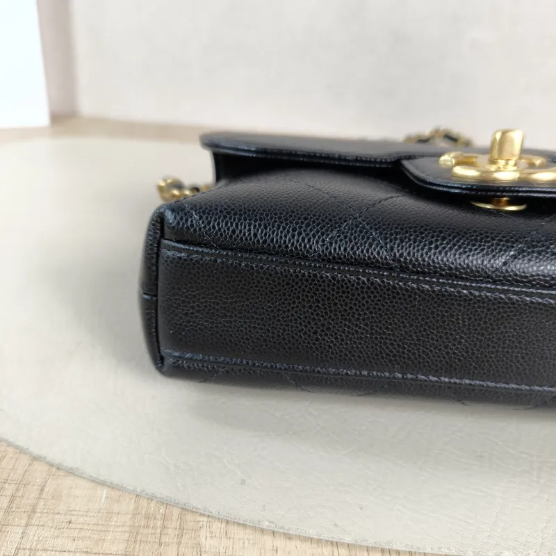 Chanel Crossbody Bag cf Collection Top Handle Bag Black Grained Calfskin One Size 20 × 5 × 13 cm — detail view 11 of 12
