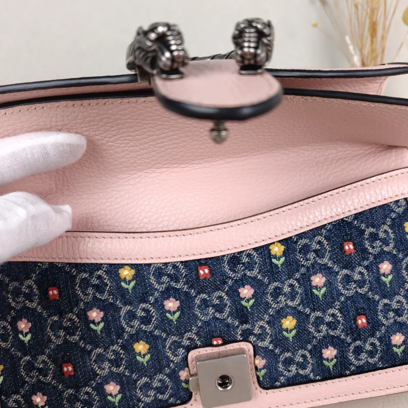 GUCCI Shoulder Bag Dionysus Embroidered Colorblock Small 25 × 7 × 13.5 cm — detail view 5 of 14