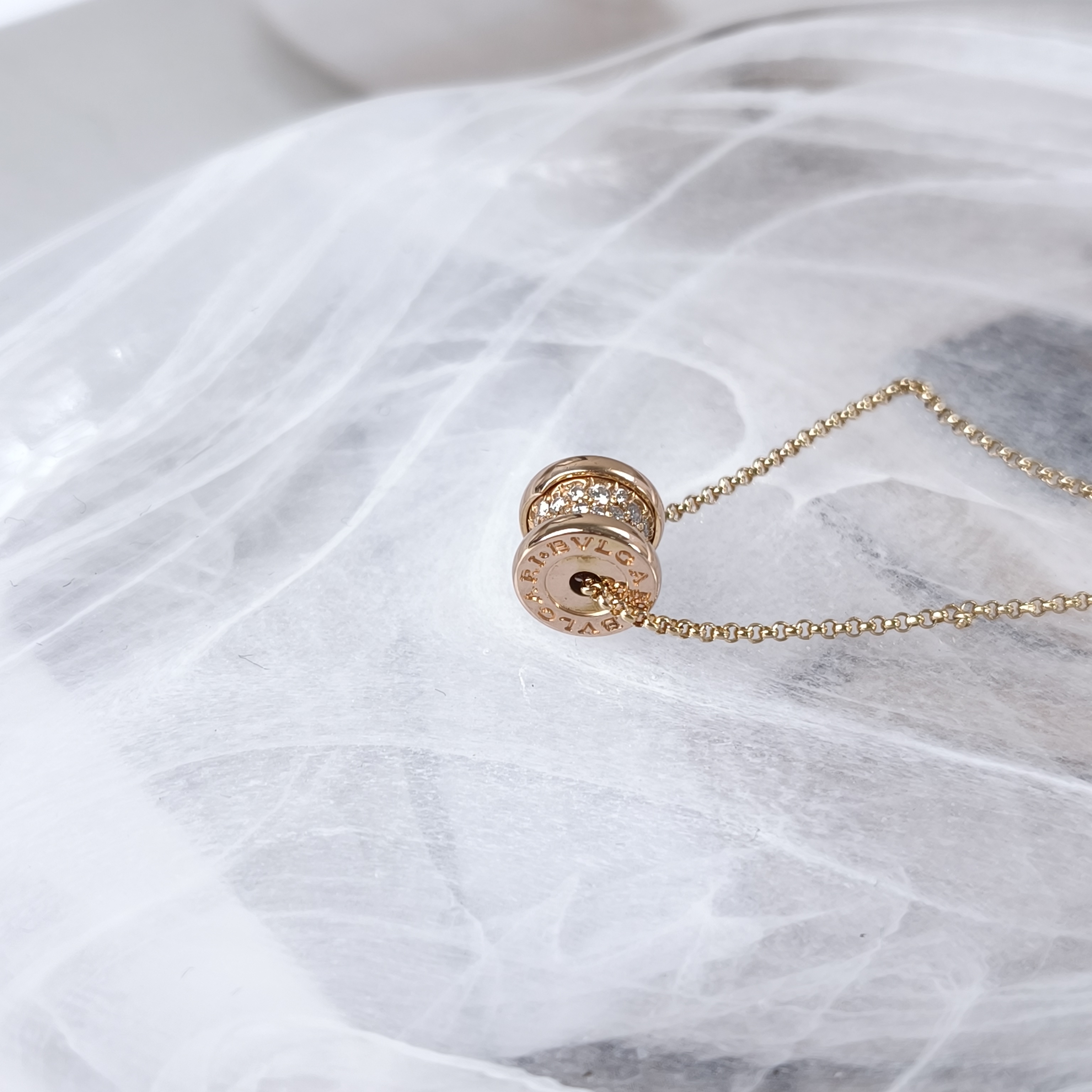 Bvlgari Necklace B.ZERO1Collection Pavé Diamond Rose Gold 18KR ose Gold Diamond One Size1.5*38-45 — cover view 4 of 11