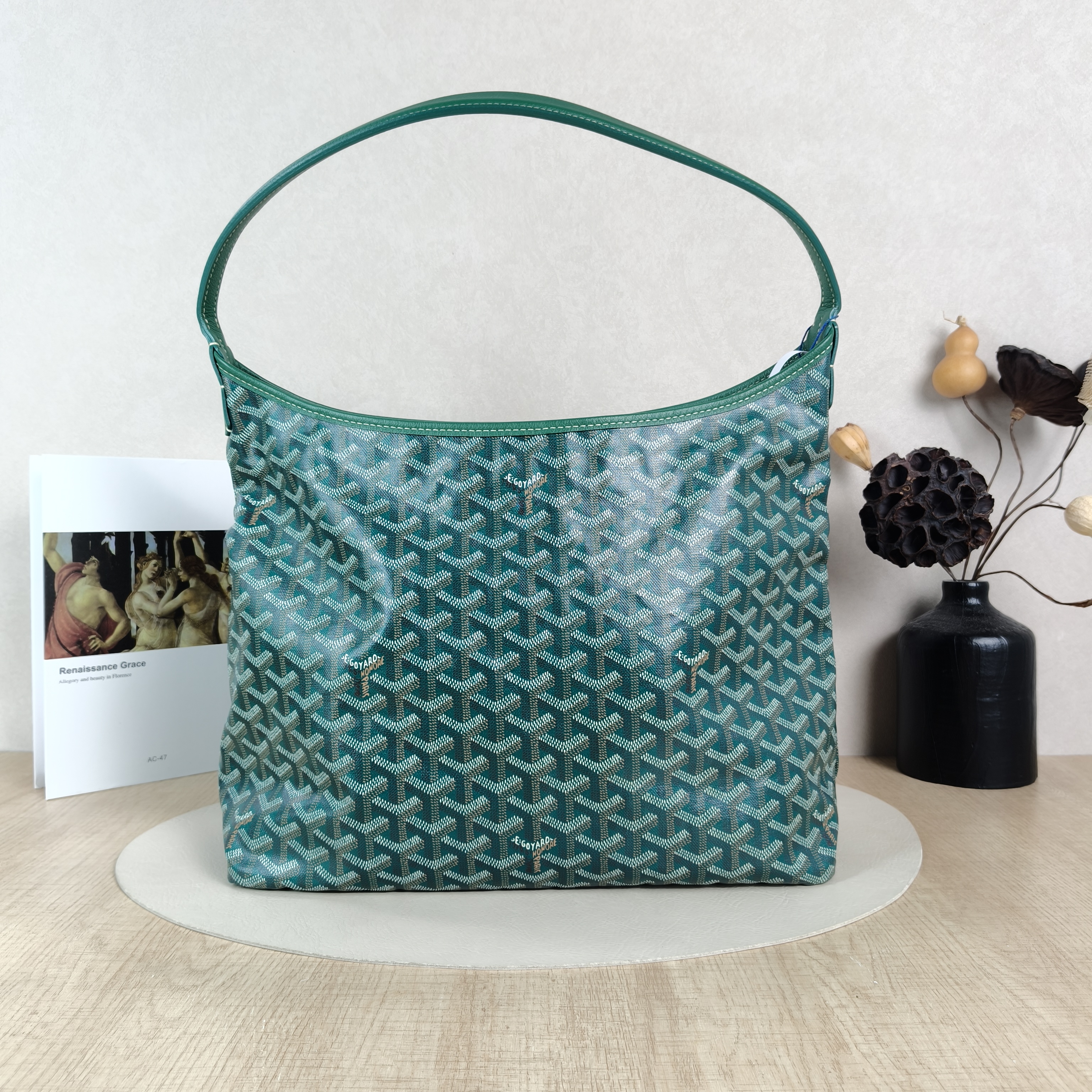 GOYARD Shoulder Bag Boheme Hobo​Green PVC Small34 × 14 × 27 cm