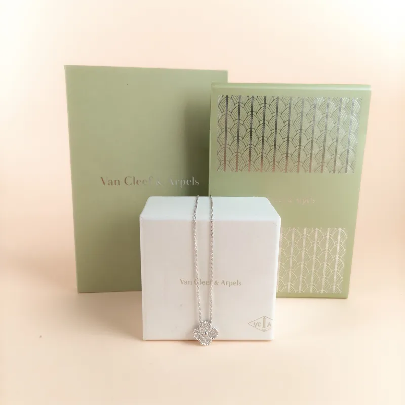 Van Cleef & Arpels Necklace Alhambra White Gold 18KW hite Gold Diamond 40cm — cover view 7 of 7