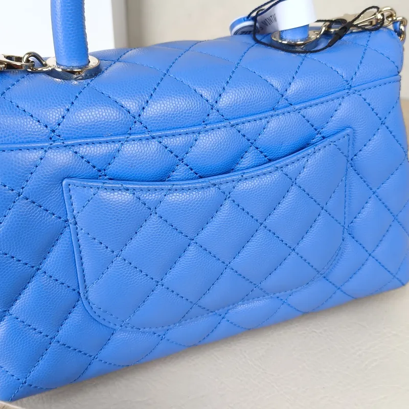 Chanel Top Handle Bag Coco Handle​Blue Grained Calfskin Small24 × 10 × 14 cm — detail view 12 of 13