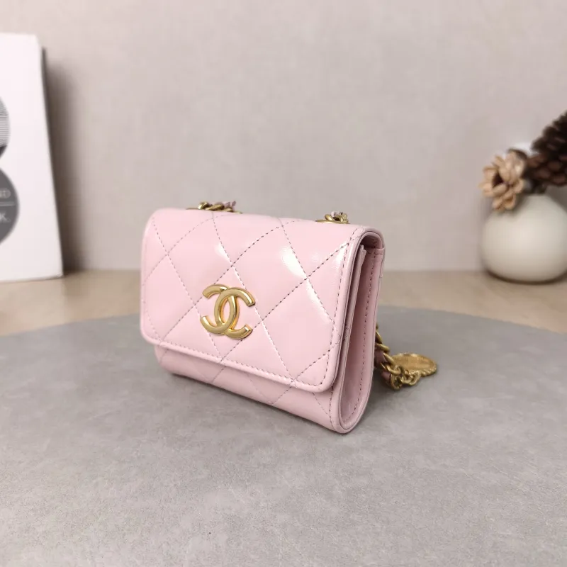 Chanel Crossbody Bag CF Crossbody Bag Pink Calfskin Mini 11 × 3 × 9 cm — cover view 6 of 6