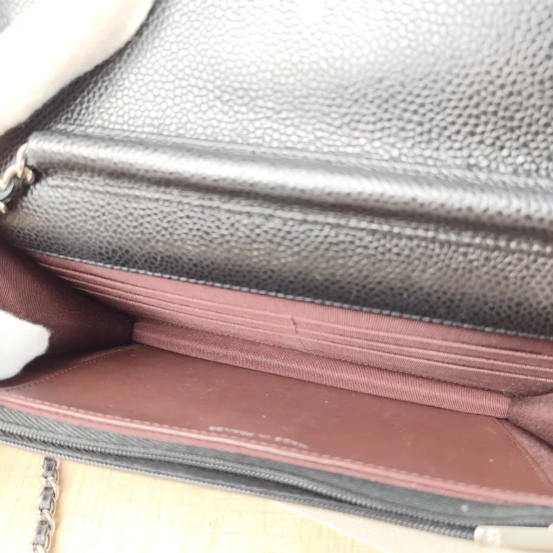 Chanel Crossbody Bag Classic Flap WOC CF WOCWOC Bag Black Grained Calfskin Mini 19.2 × 3.5 × 12.3 cm — detail view 11 of 15