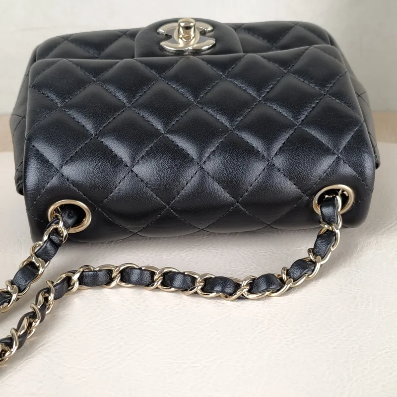 Chanel Crossbody Bag Classic Flap Mini CF Mini Black Lambskin One Size17 × 8 × 13.5 cm — detail view 12 of 15