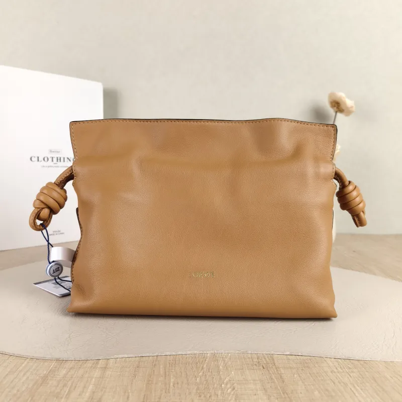 LOEWE Crossbody Bag Flamenco Brown Calfskin Mini 24 × 9 × 18 cm