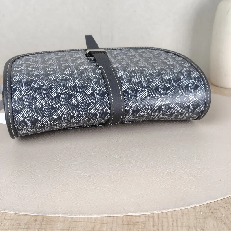 GOYARD Crossbody Bag BELVEDERE Messenger Bag Grey PVC Small 22 × 7 × 16 cm — detail view 6 of 11