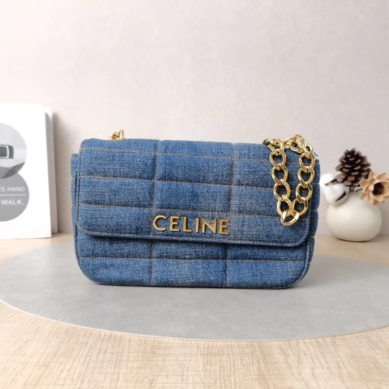 CELINE Shoulder Bag Blue One Size23 × 5 × 14 cm