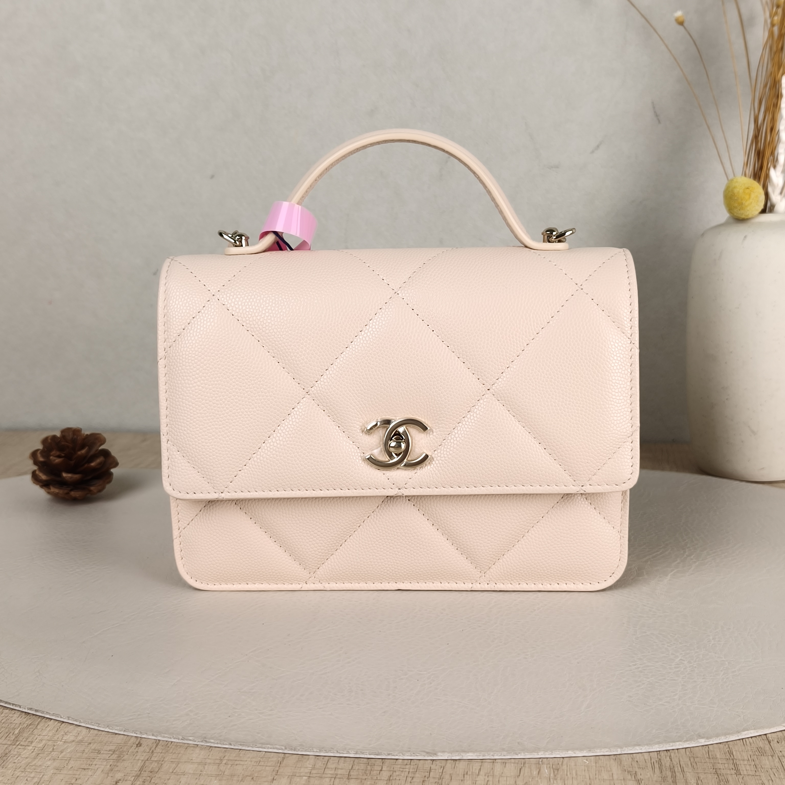 Chanel Backpack25k Backpack Pink Grained Calfskin One Size18.2 × 5 × 14 cm
