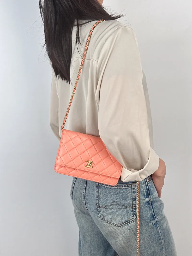 Chanel Crossbody Bag Classic Flap WOC CF WOCWOC Bag Edition Lambskinmini19.2 × 3.5 × 12.3 cm — on-model view 2 of 3