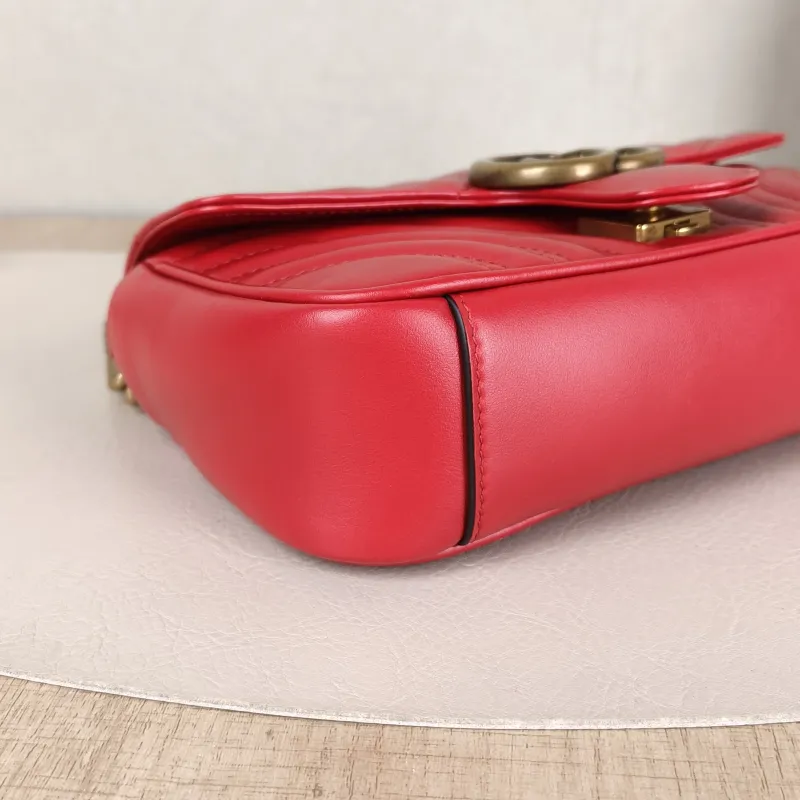 GUCCI Crossbody Bag GG Marmont Small Marmont 22Red Calfskin Small22 × 6 × 13 cm — detail view 1 of 13