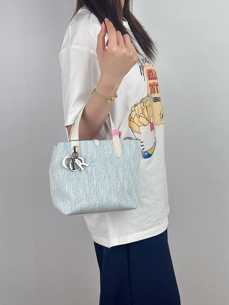 DIOR Top Handle Bag TOUJOURS Edition Canvas Monogram 18.5 × 12 × 18.5 cm — on-model view 1 of 2