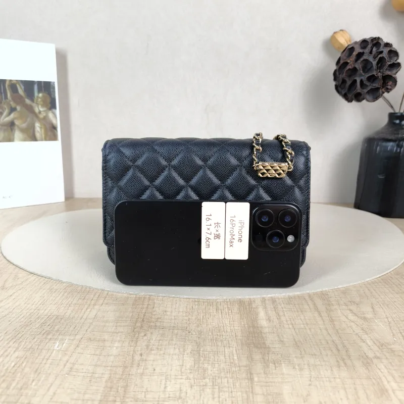Chanel Crossbody Bag CF WOCWOC Bag Accessory Black Grained Calfskin Mini 19.2 × 3.5 × 12.3 cm — cover view 4 of 5
