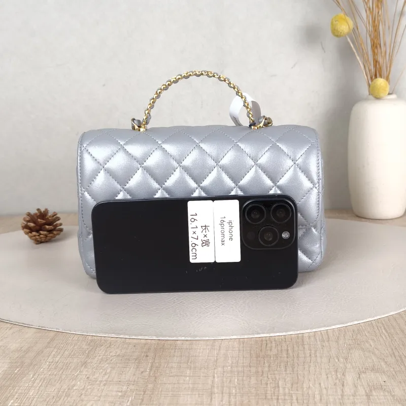 Chanel Crossbody Bag 24c mini Silver Lambskin mini 20 × 6 × 12 cm — cover view 5 of 5