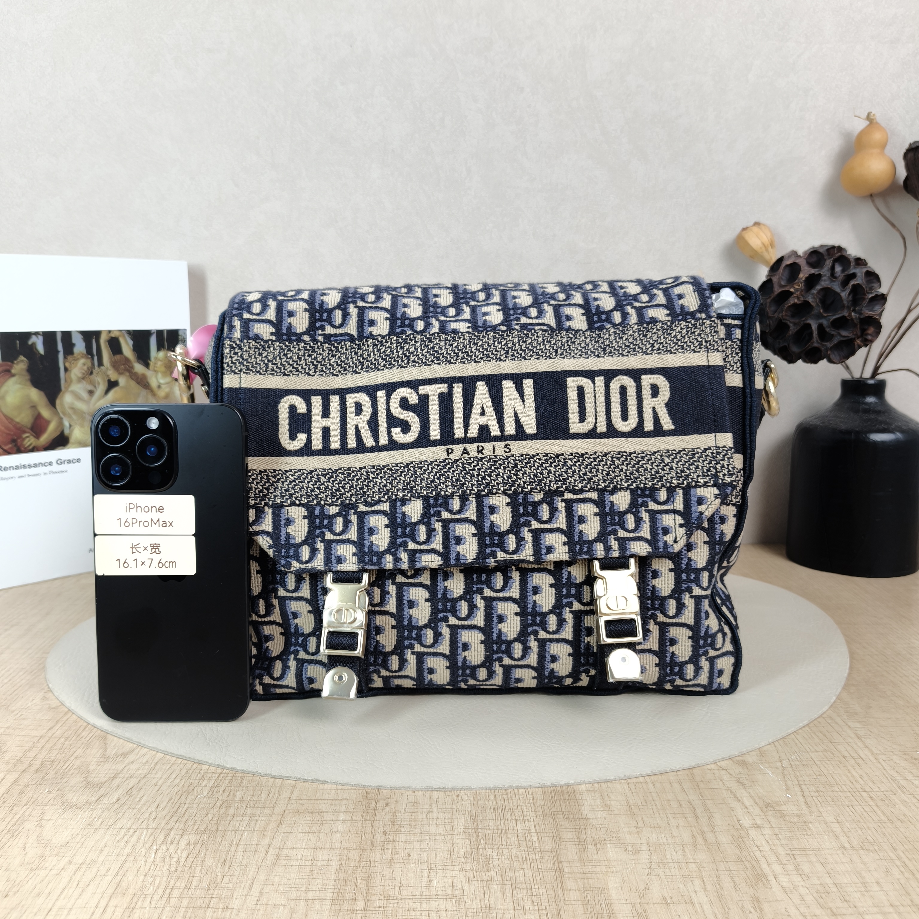 DIOR Crossbody Bag camp Messenger Bag Blue Canvas Medium29 × 12 × 22 cm — cover view 2 of 5
