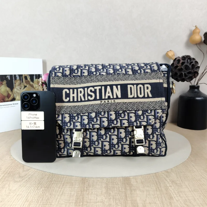 DIOR Crossbody Bag camp Messenger Bag Blue Canvas Medium29 × 12 × 22 cm — cover view 2 of 5