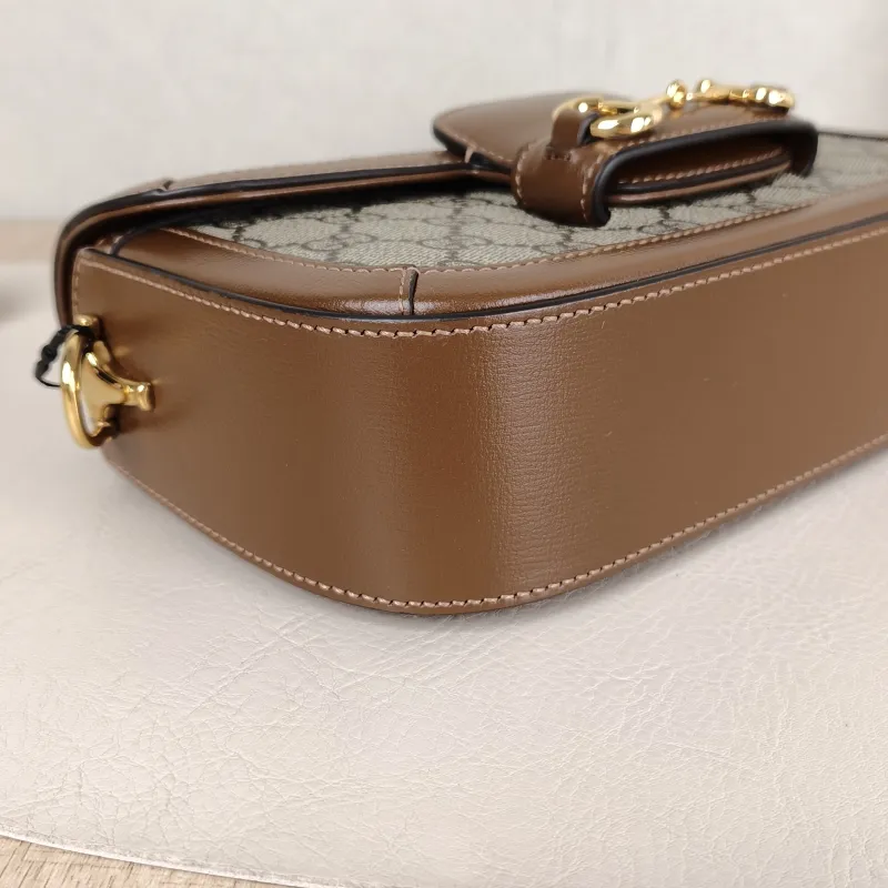 GUCCI Shoulder Bag Horsebit 1955 Horsebit Small Monogram · Shoulder Strap PVC Small 24 × 5.5 × 13 cm — detail view 6 of 13
