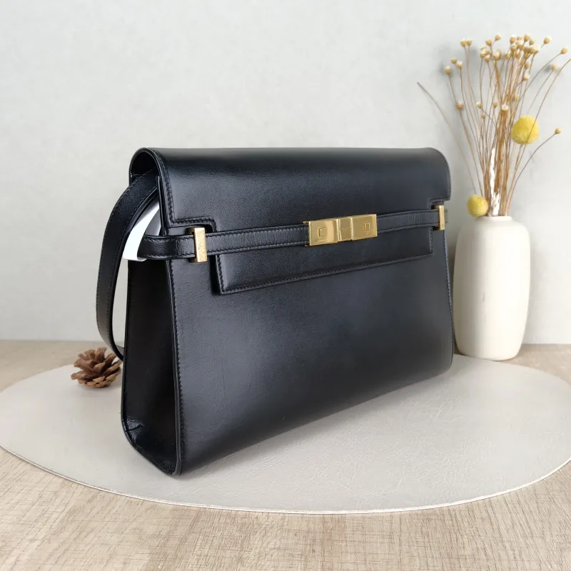 SAINT LAURENT Shoulder Bag MANHATTAN Black Calfskin Medium29 × 20 × 7 cm,5 — cover view 2 of 5